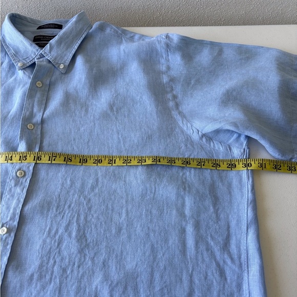 Daniel Cremieux Linen Classic Short Sleeve Button down Lt Blue 2X Cruise Beach - Picture 9 of 9